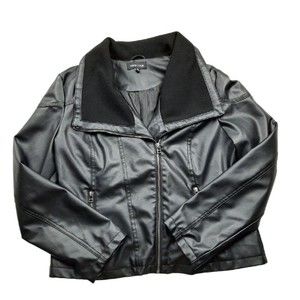 New Look Womens XL Black Biker Long Sleeve Jacket